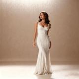 White Straps Low Cut Lace Bodycon Luxury Bandage Evening Party Birthday Formal Dress