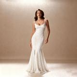 White Straps Low Cut Lace Bodycon Luxury Bandage Evening Party Birthday Formal Dress