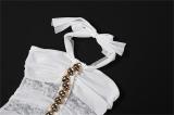 White Off Shoulder Lace See Through Bodycon Sexy Party Mini Dress