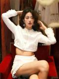 White Lace Two Pieces Beaded Lace Embroidery Elegant Women Party Mini Skirt Sets