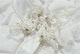 White Lace Two Pieces Beaded Lace Embroidery Elegant Women Party Mini Skirt Sets
