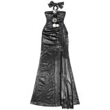 Black Gilding Sleeveless Hollow Out Bandage Party Evening Long Dress