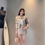 Apricot Two Pieces Sweaters Casual Coat and Mini Skirt Dress Sets
