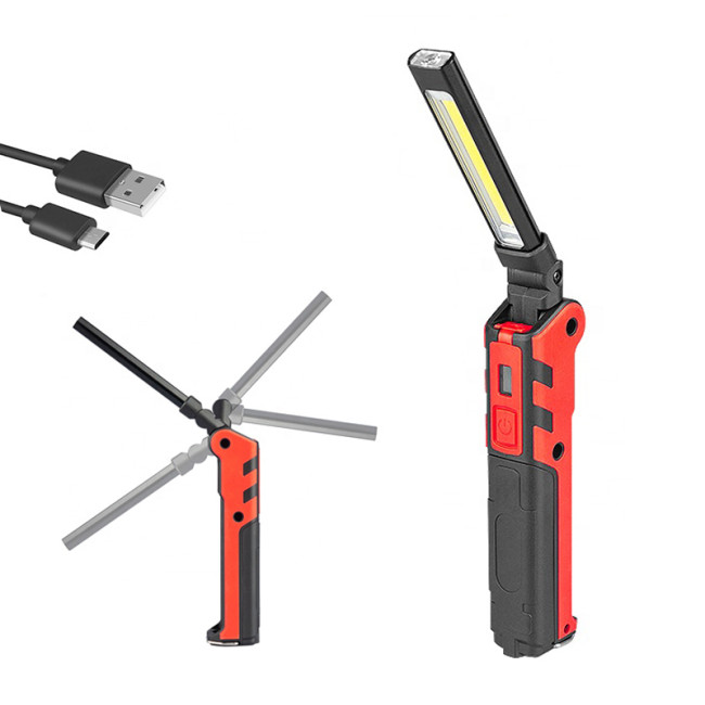 Rechargeable 360 Lumen Flodable Work Light with 150 Lumen LED Flashlight