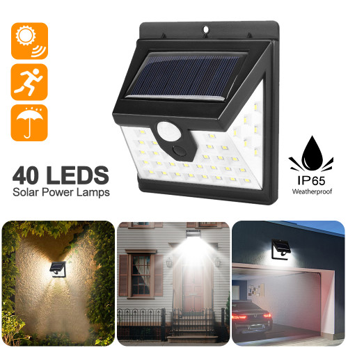 40LED Solar Light Outdoor Solar Lamp PIR Motion Sensor Wall Light Waterproof Solar Powered Sunlight for Garden Decoration Waterproof Emergency Garden Yard Lamps-TopLite®