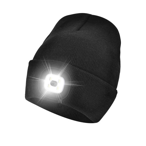 Hand Free Rechargeable Beanie Hat Light Headlamp Gift for Men and Women
