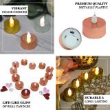 Metallic Blush Gold Battery Operated Tea Light Candles Flameless LED Candles