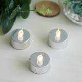 Metallic Blush Silver Battery Operated Tea Light Candles,Flameless LED Candles