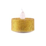 Goden Glitter Battery Operated Tea Light Candles,Flameless LED Candles