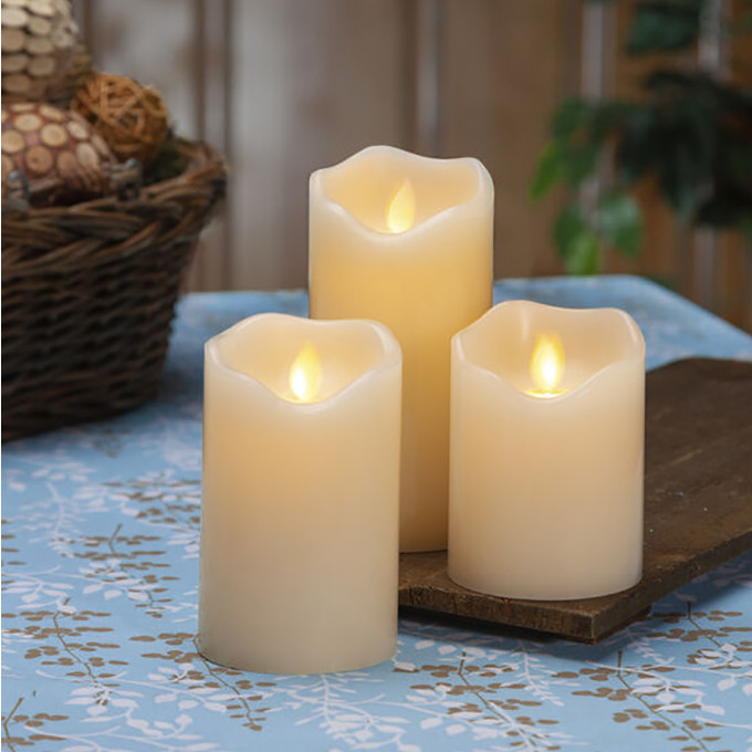 warm glowing flameless flickers LED candles candles