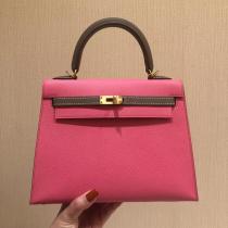 real shot  elegant hermes kelly25 replica handbag EPSON leather lightweight scratch-proof golden hardware  pure hand-made wax thread sewing 