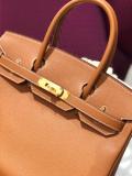 brown hermes birkin30 replica handbag in Togo leather