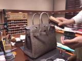 gray hermes birkinn30 replica handbag crocodile leather