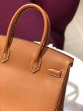 brown hermes birkin30 replica handbag in Togo leather
