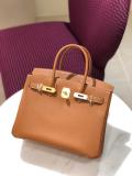 brown hermes birkin30 replica handbag in Togo leather