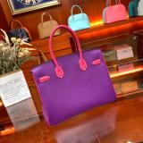 purple hermes birkin30 replica handbag crossbody in EPSON leather 