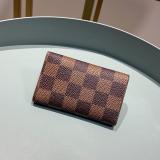 Louis Vuitton/LV monogram damier canvas clamshell triple-folding medium wallet key case 