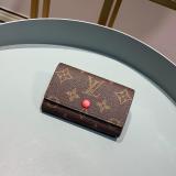 Louis Vuitton/LV monogram damier canvas clamshell triple-folding medium wallet key case 