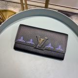 louis Vuitton/LV capucines classic clamshell two-folding multi-compartment long purse graceful clutch party wear