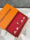 M64553 Louis Vuitton/LV clamshell two-folding snap long purse wallet graceful clutch with metal decoration trimmed flap