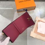 Louis Vuitton/LV clamshell triple-folding multi-slots medium wallet coin purse in pebbled leather