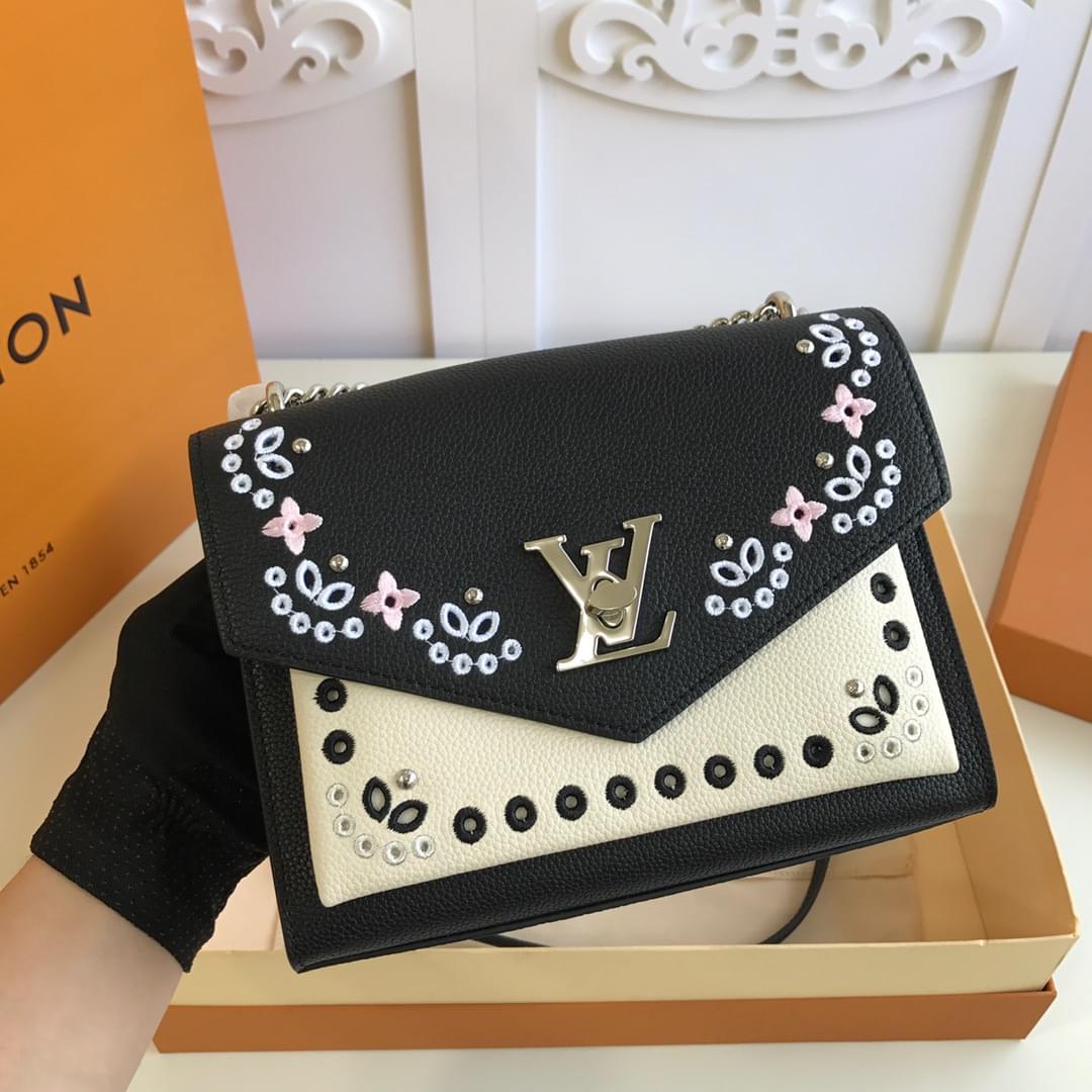 M53954 Louis Vuitton/LV Mylockme BB sling-chain envelope-style crossbody messenger bag with ...