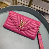 M63729 Louis Vuitton/LV quited envelope clamshell clutch multi-compartment and slot long wallet coin purse