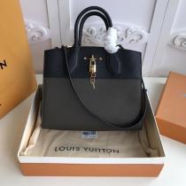 Louis Vuitton city steamers color-contrast large-capacity handbag briefcase crossbody bag with iconic gold  padlock  decoration