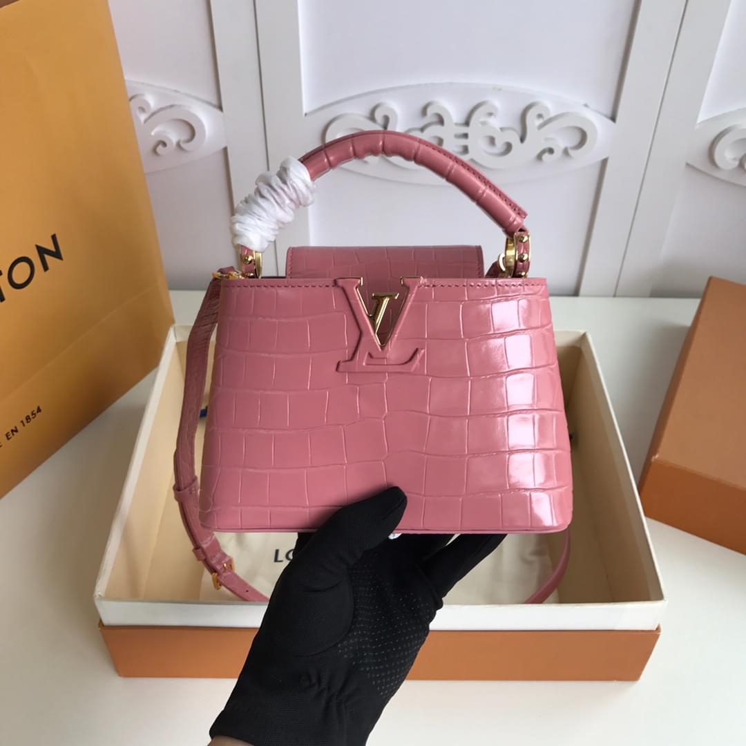 three size !!Louis Vuitton/LV capucines BB handbag flap double-compartment briefcase stylish ...