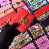 Gucci female clamshell triple-folding multi-slots coin pouch small wallet card holder
