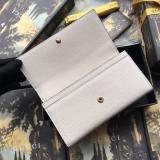Gucci horsebit  female clamshell three-folding multi-slots long wallet purse clutch card holder in pebbled cowhide leather 