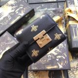 Gucci female clamshell triple-folding multi-slots coin pouch small wallet card holder