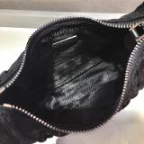 Prada female colorful plain zipper vintage hobo half-moon shoulder bag