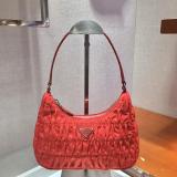 Prada female colorful plain zipper vintage hobo half-moon shoulder bag