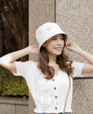 Prada female nylon colorful waterproof sun-proof sun hat elegant summer outfits gorgeous street wear