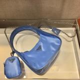 Prada female degradable nylon vintage hobo bag three-pieces set waterproof shoulder bag 