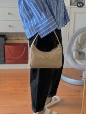 1NE515 Prada female vintage hobo degradable nylon half-moon waterproof shoulder bag indispensable casual street outfit 