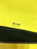 1BD168 Prada female color-contrast vintage flap half-moon saddle bag equipped with twin shoulder strap silver hardware 