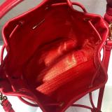 1BH038 Prada female pure-color drawstring tassel bucket bag perfect daily companion