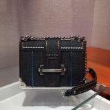 Prada cahier female casual vintage canvas messenger bag flap sling-chain crossbody bag compact suitcase silver hardware