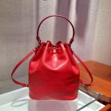 1BH038 Prada female pure-color drawstring tassel bucket bag perfect daily companion