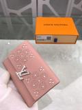 Louis Vuitton/LV female clamshell three-folding multi-slots card holder coin purse medium wallet 