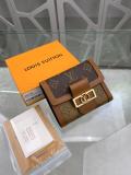 louis Vuitton/LV women's monogram canvas clamshell triple-folding small wallet multi-slots card holder