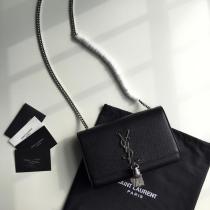 Yves Saint laurent/YSL Kate female stylish scratch-proof tassel crossbody shoulder bag elegant party clutch 