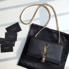 Yves Saint laurent/YSL Kate female stylish tassel crossbody bag delicate makeup square bag silver and golden hardware 