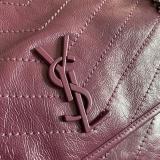 Yves Saint laurent/YSL NIKI28 ladies casual chevron quilted flip vintage messenger bag luxury chain-strap crossbody bag medium Size cherry color