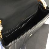 Yves Saint laurent/YSL Vicky female quilted flap chain-strap crossbody bag twin size antique bronze hardware 