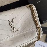 Yves Saint laurent/YSL women stylish quilted flip vintage messenger bag in lambskin leather 