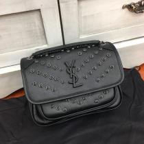 Yves Saint laurent/YSL NiKI28 female woven flip messenger bag elegant vintage chain strap crossbody bag double size for choice 