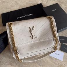 Yves Saint laurent/YSL women stylish quilted flip vintage messenger bag in lambskin leather 